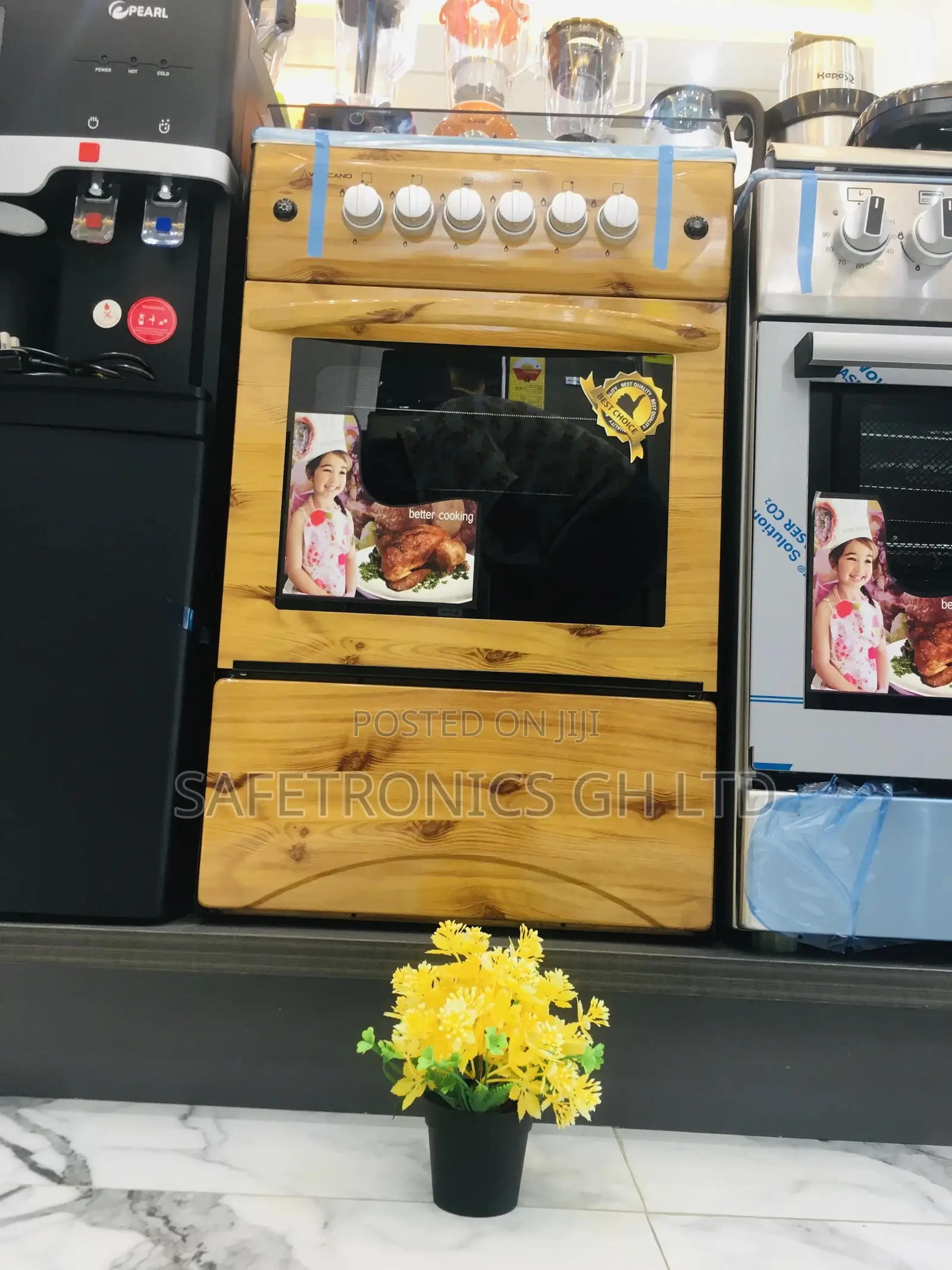 Volcano Cooker Light Wooden(Ignition) 4 Gas Burner Oven