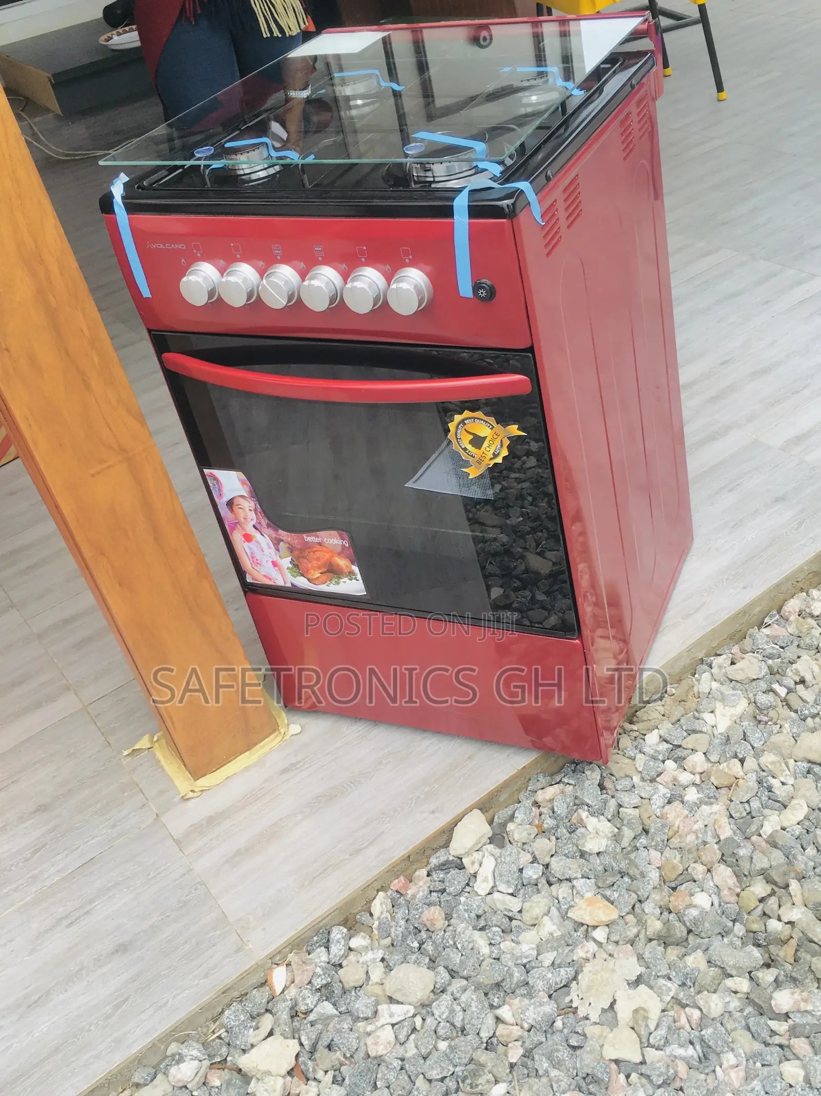 Volcano Red 4 Gas Burner Oven With Grill