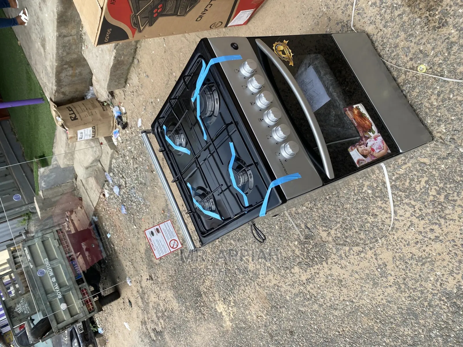 Volcano 4 Gas Burner With Up and Down Gas Burner in Oven.