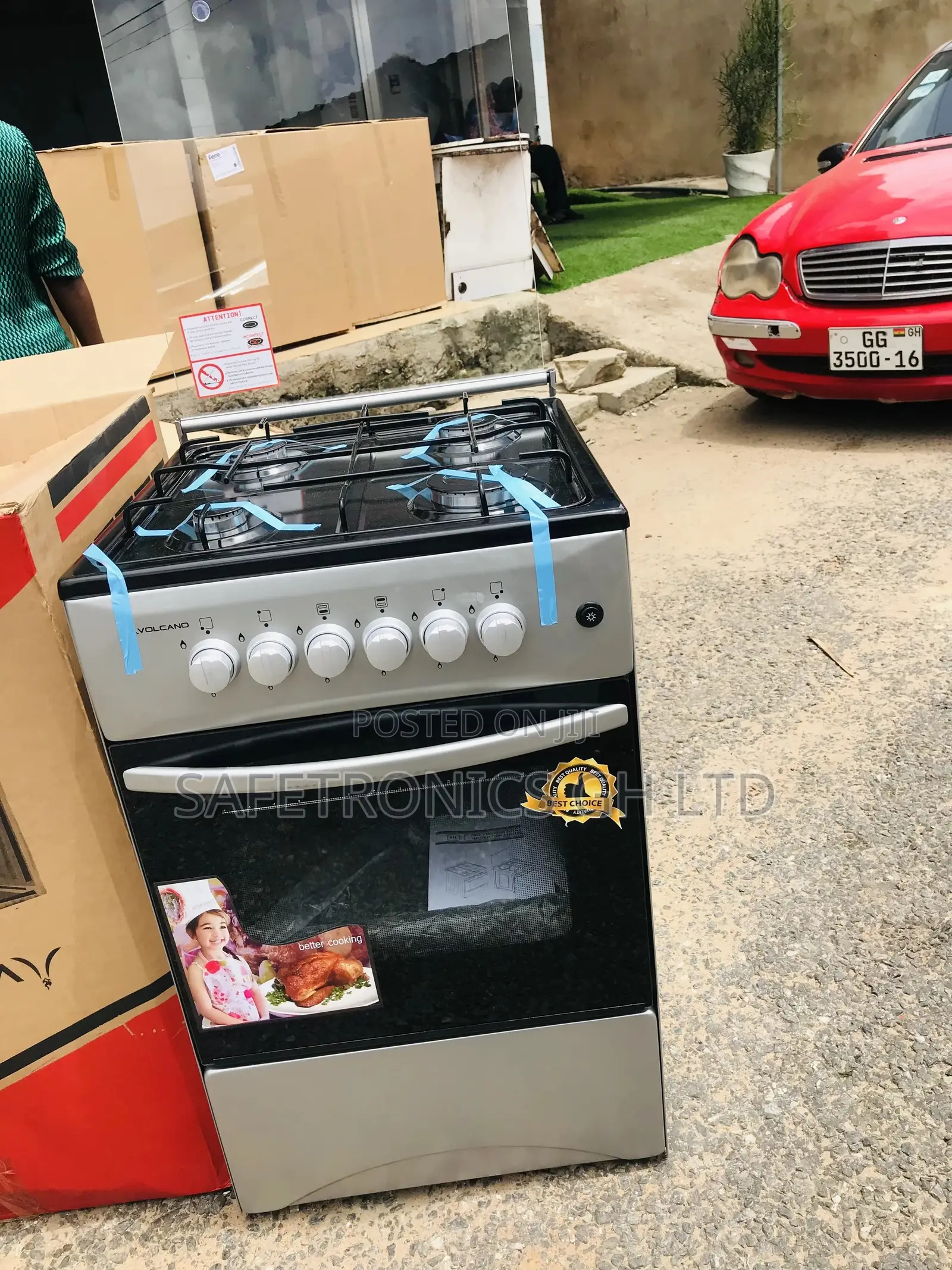Sliver Volcano 4 Gas Burner Cooker