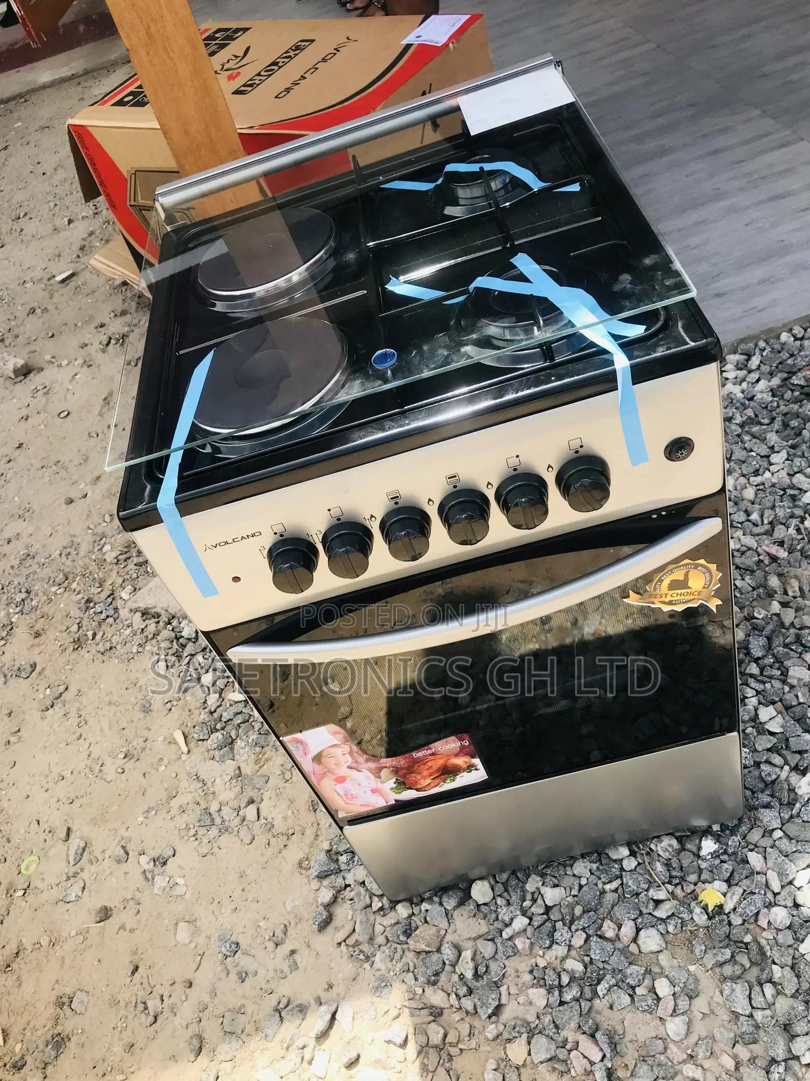 Volcano 4BURNER Sliver 2 Gas 2 Electric 50*50 Oven With Gril