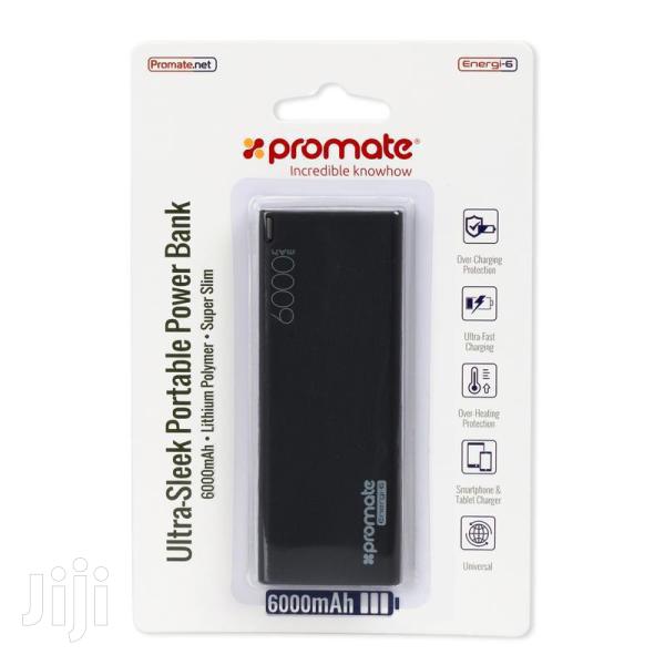 Promate Energi-6 High-Capacity 6000mah Power Bank-Black