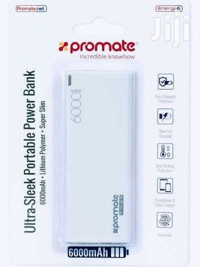 Promate Energi-6 High-Capacity 6000mah Power Bank-White