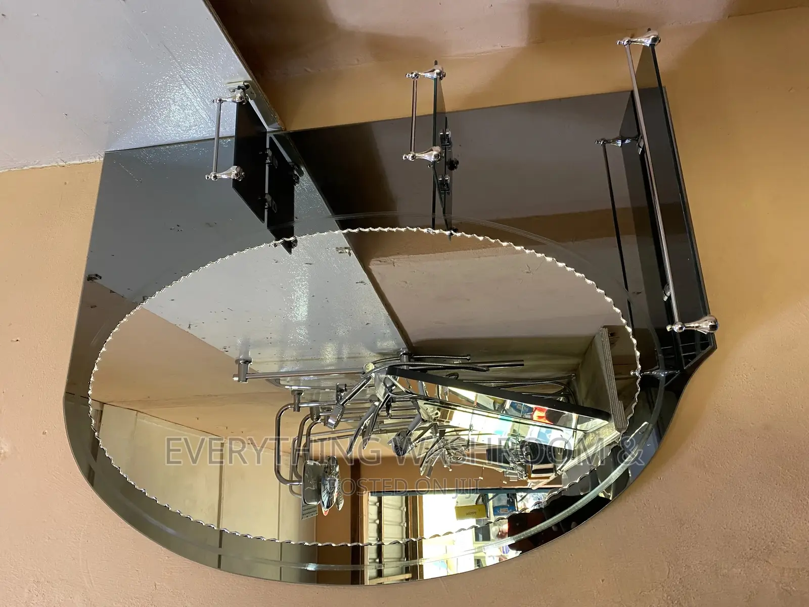 Mirrors-Mirror With Shelves-Bathroom Dressing Mirror
