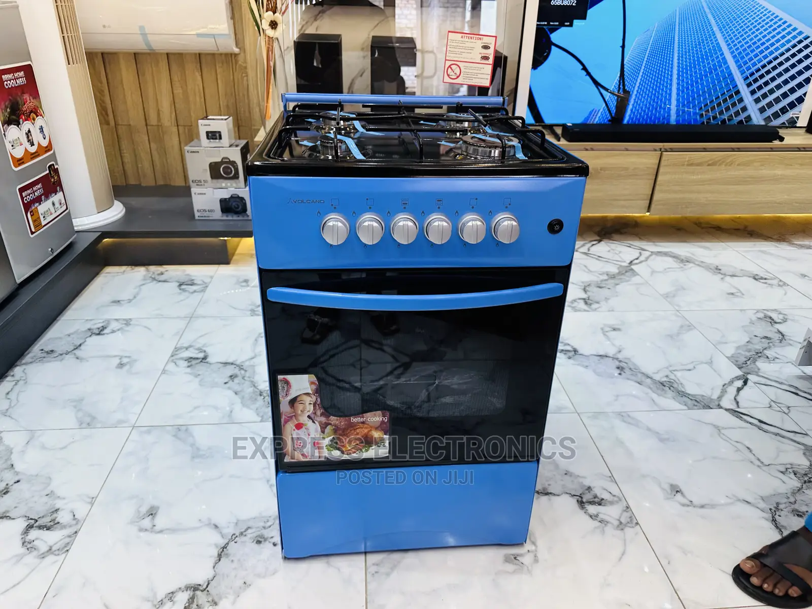 Gas Cooker Oven Blue 4b Volcano Stove