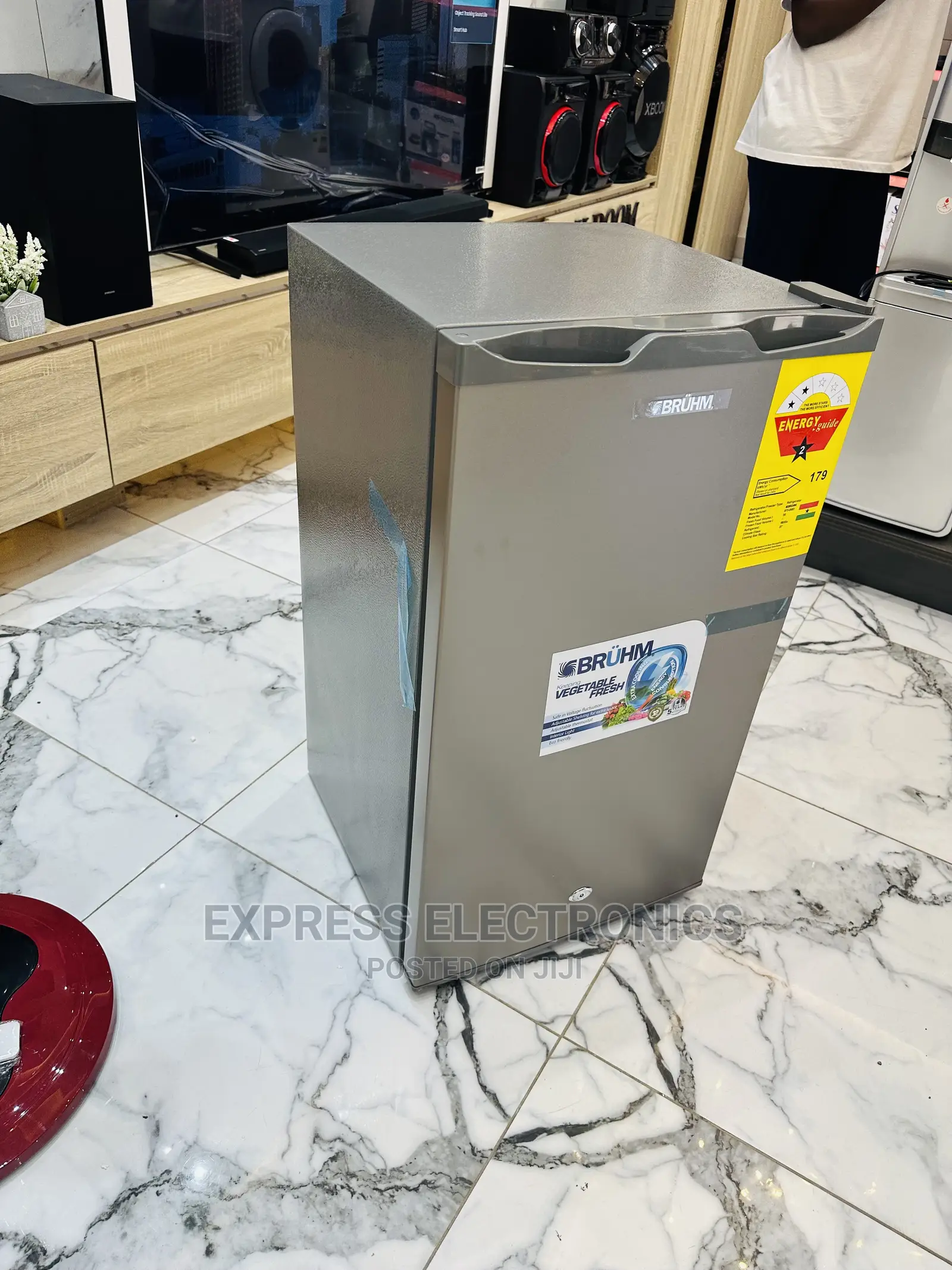 Energy Efficiency Bruhm Table Top Fridge Grey