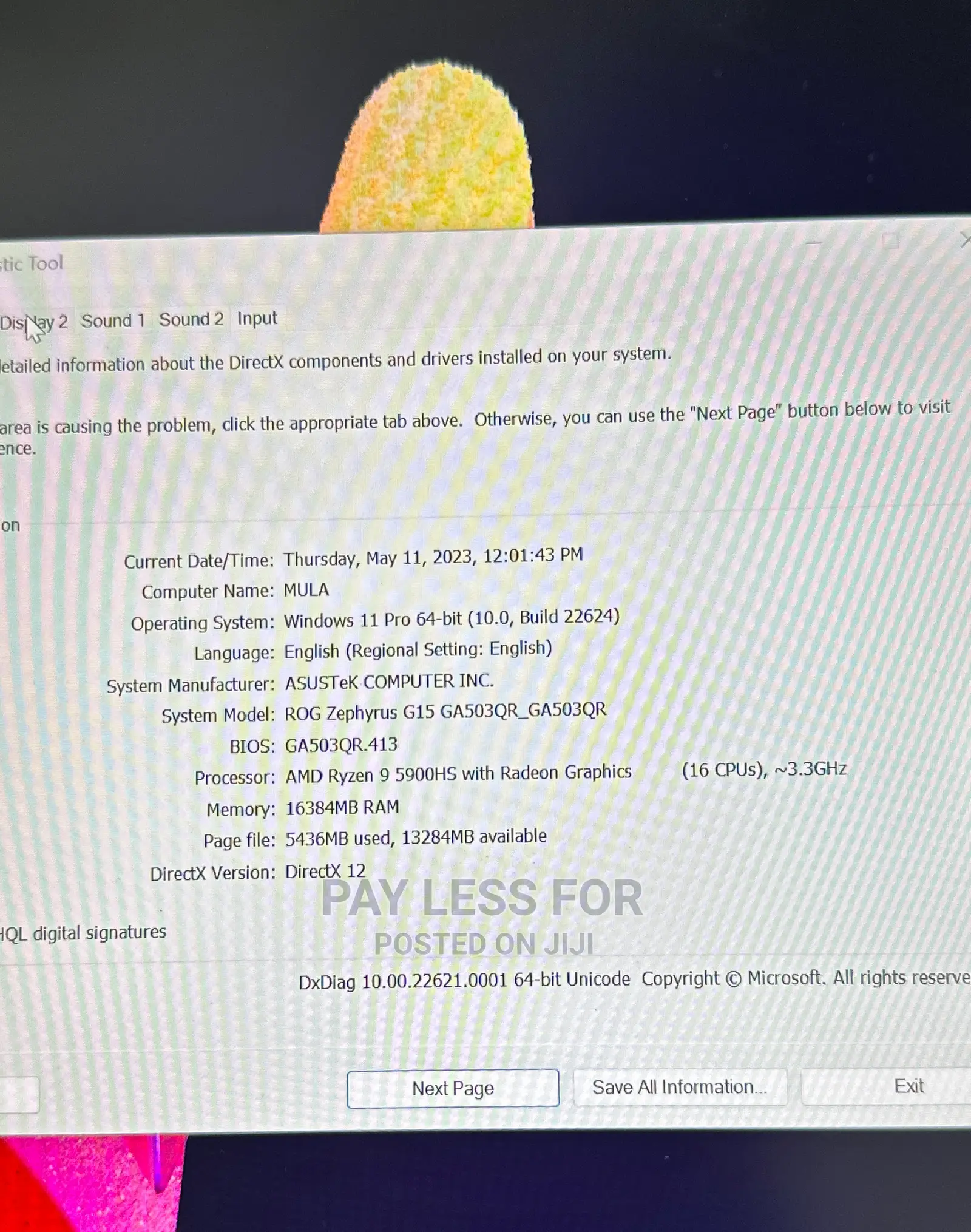 New Laptop Asus ROG Zephyrus G15 GA503QR 16GB AMD Ryzen 9 SSD 1T