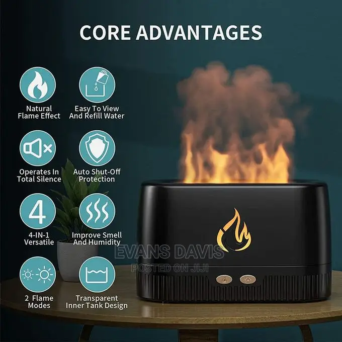 3D Flames Diffuser/Humidifier With 10ml Oil