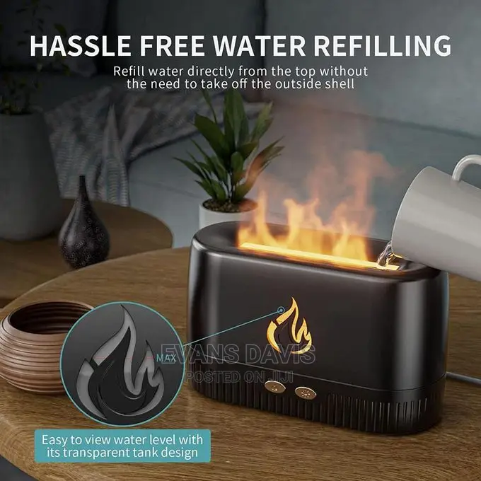 3D Flames Diffuser/Humidifier With 10ml Oil