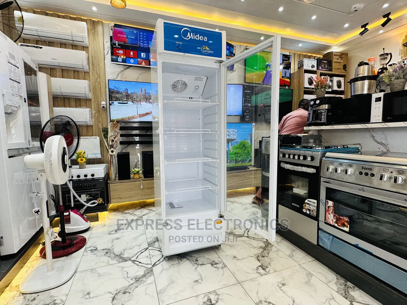 Ultra Modern Quietness Displayfridge Midea 400L MDRZ432FZG21