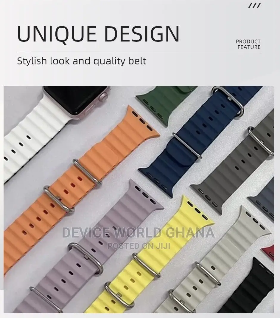 Ocean Silicone Strap for Apple Watch Series 1-9(All Sizes)
