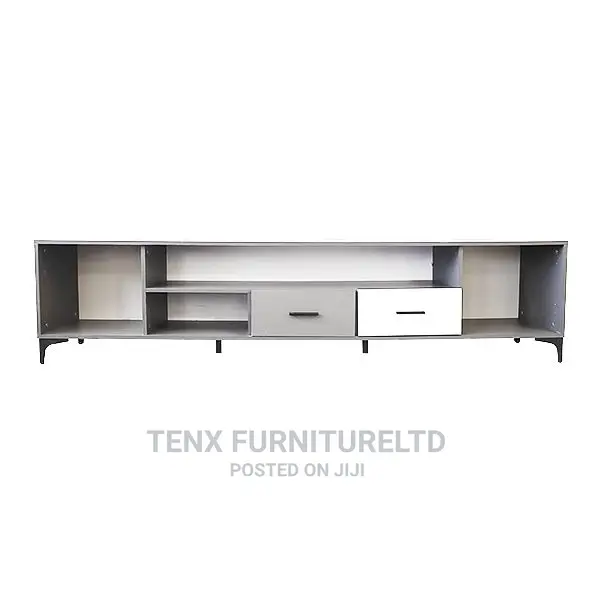TV STAND (White and Grey) Matal Legs