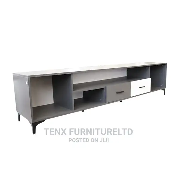 TV STAND (White and Grey) Matal Legs