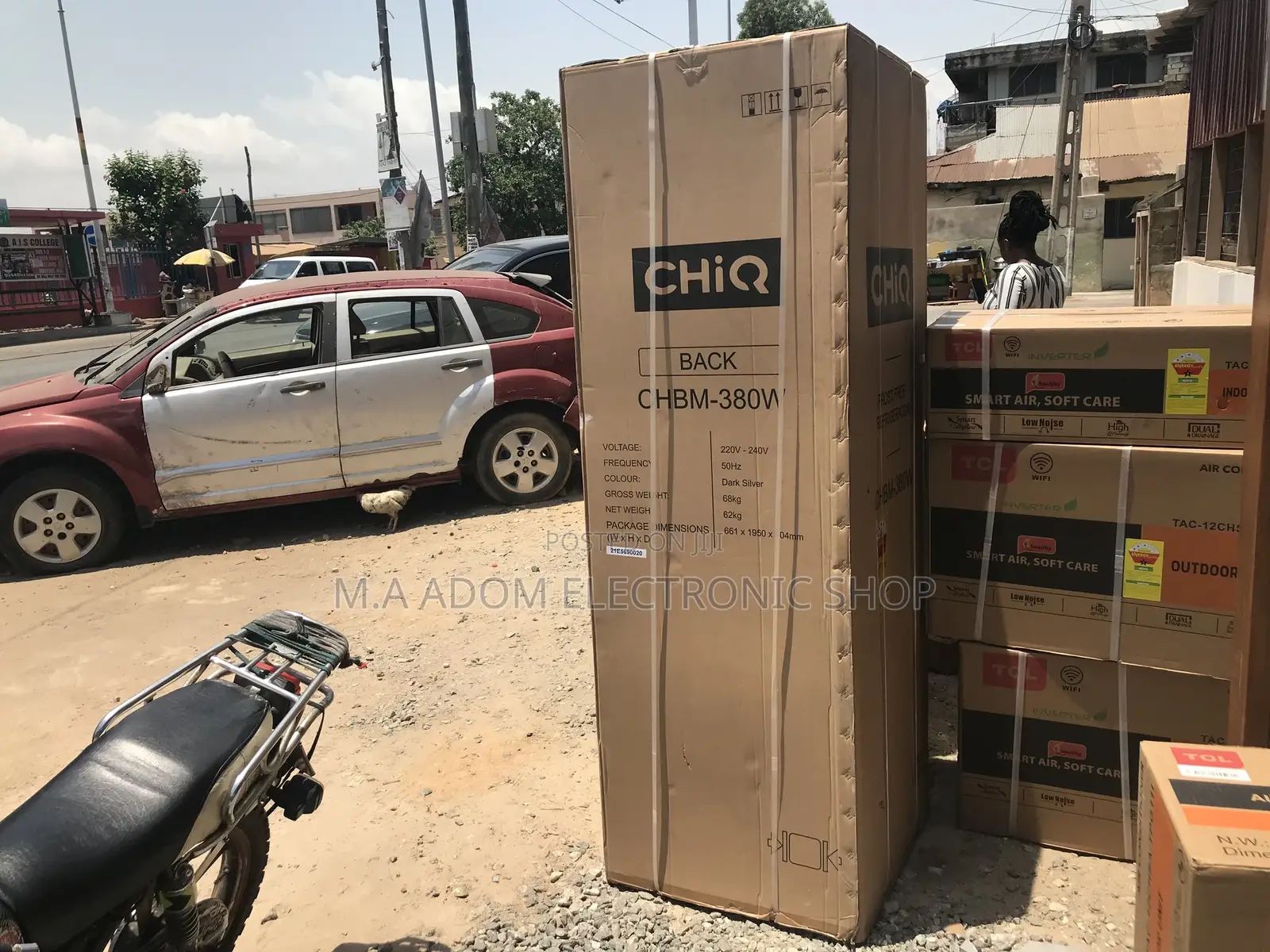 Currently Available Chiq CHBM-380W Bottom Freezer Fridge