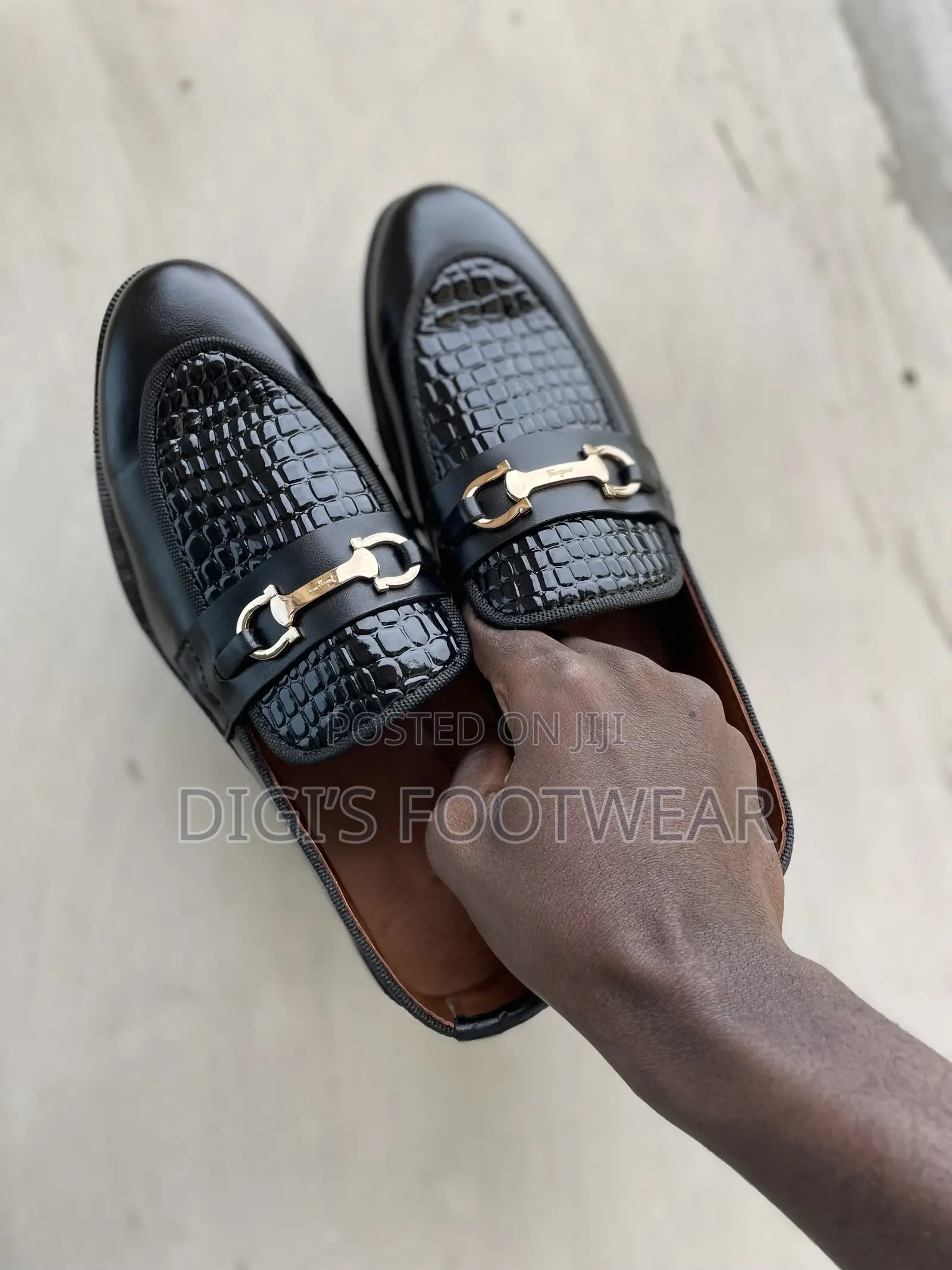 Black Leather High Platform Leather Shoe
