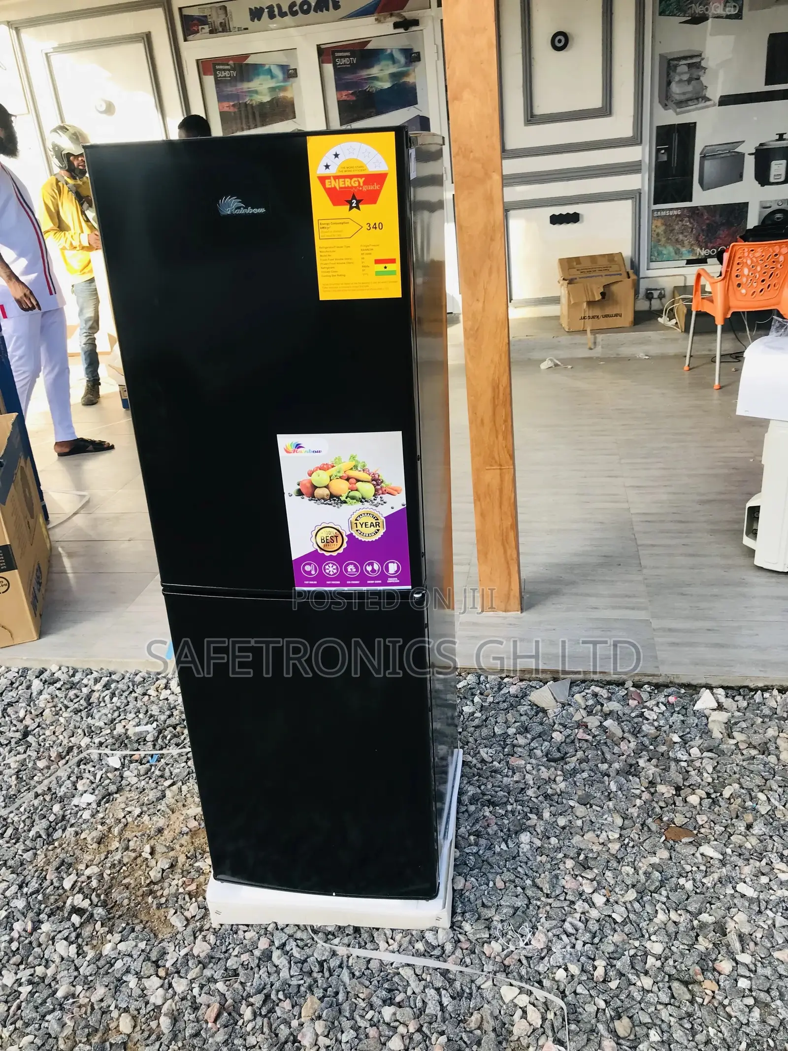 Durable RF-200B Rainbow 140L Bottom Freezer Refrigerator