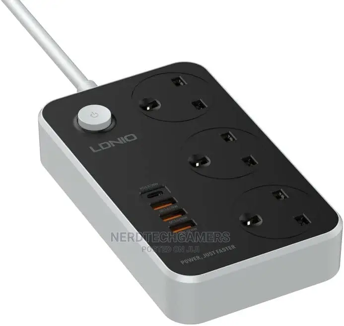 Ldnio SC3412-2 3 Socket, USB-C PD 20W And 3 Port QC3.0