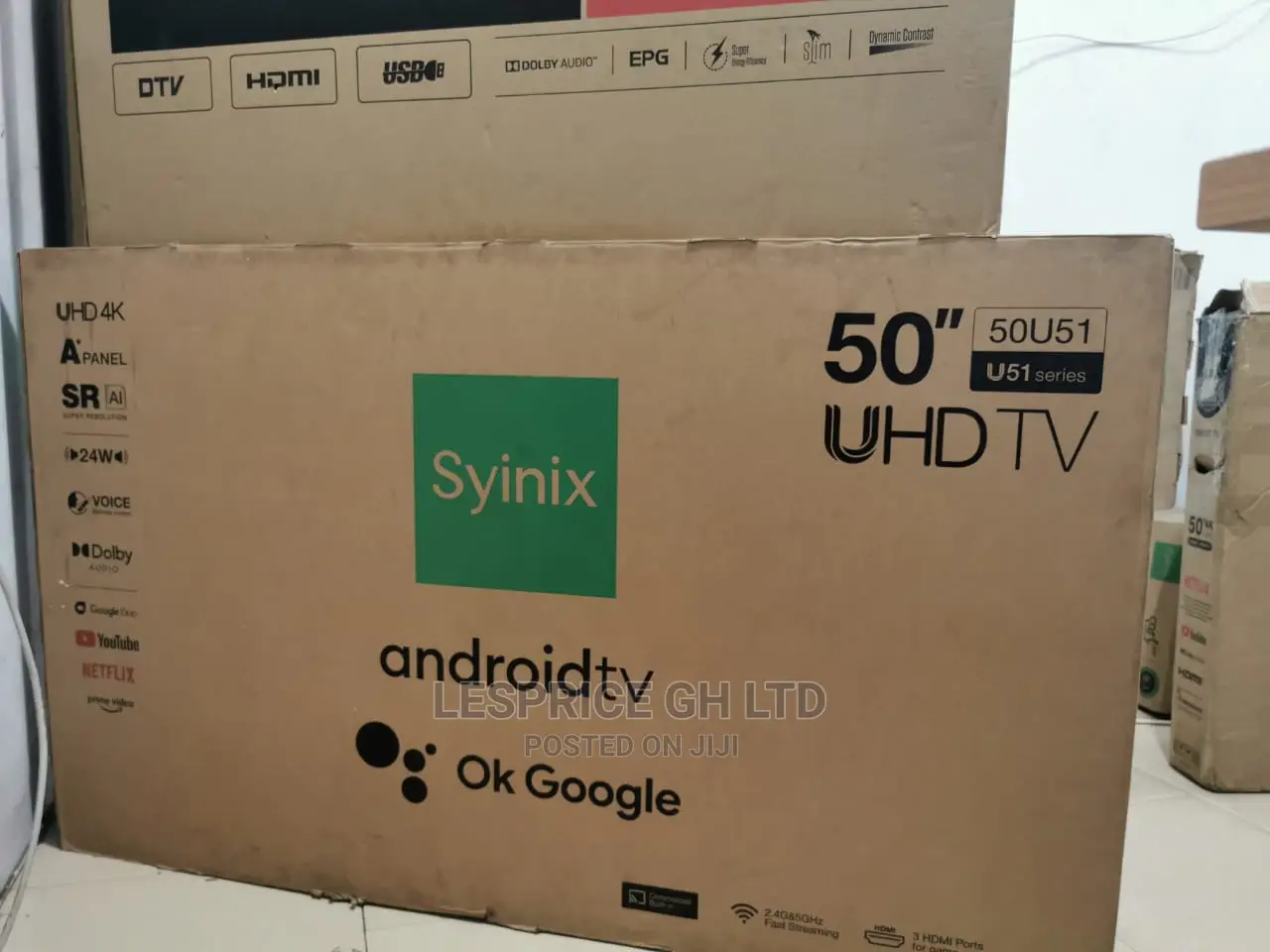 Sealed Syinix 50 Smart Android UHD Tv