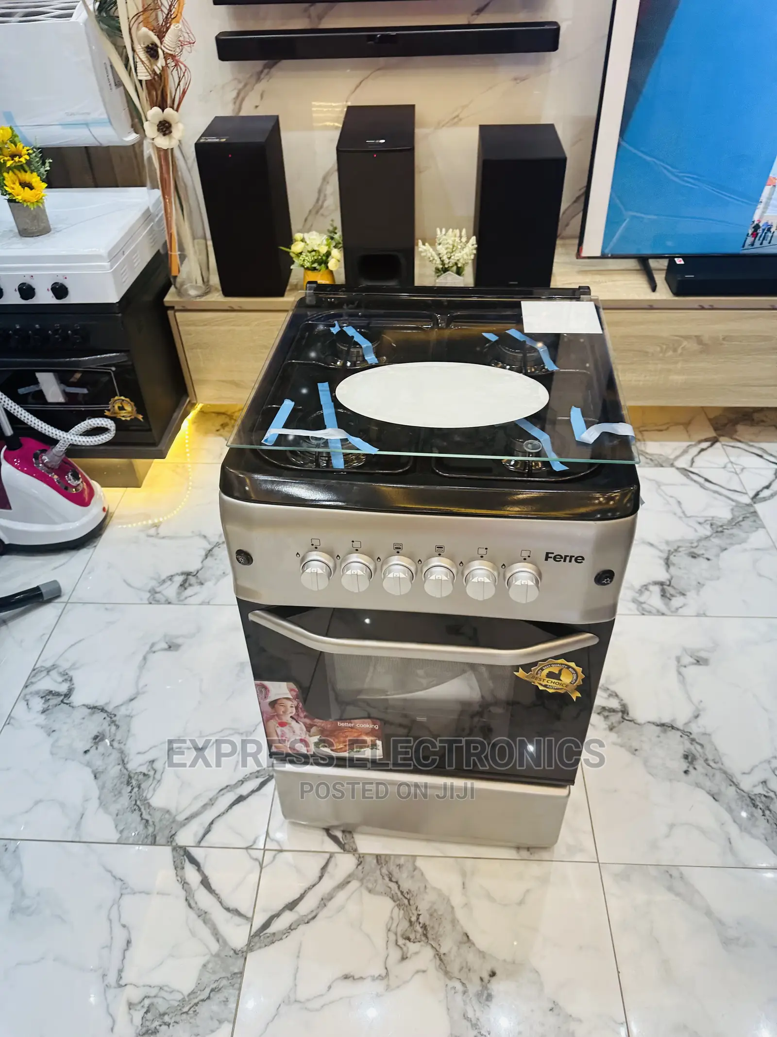 Free Standing Ferre Grey Color 4burner Gas Cooker Oven