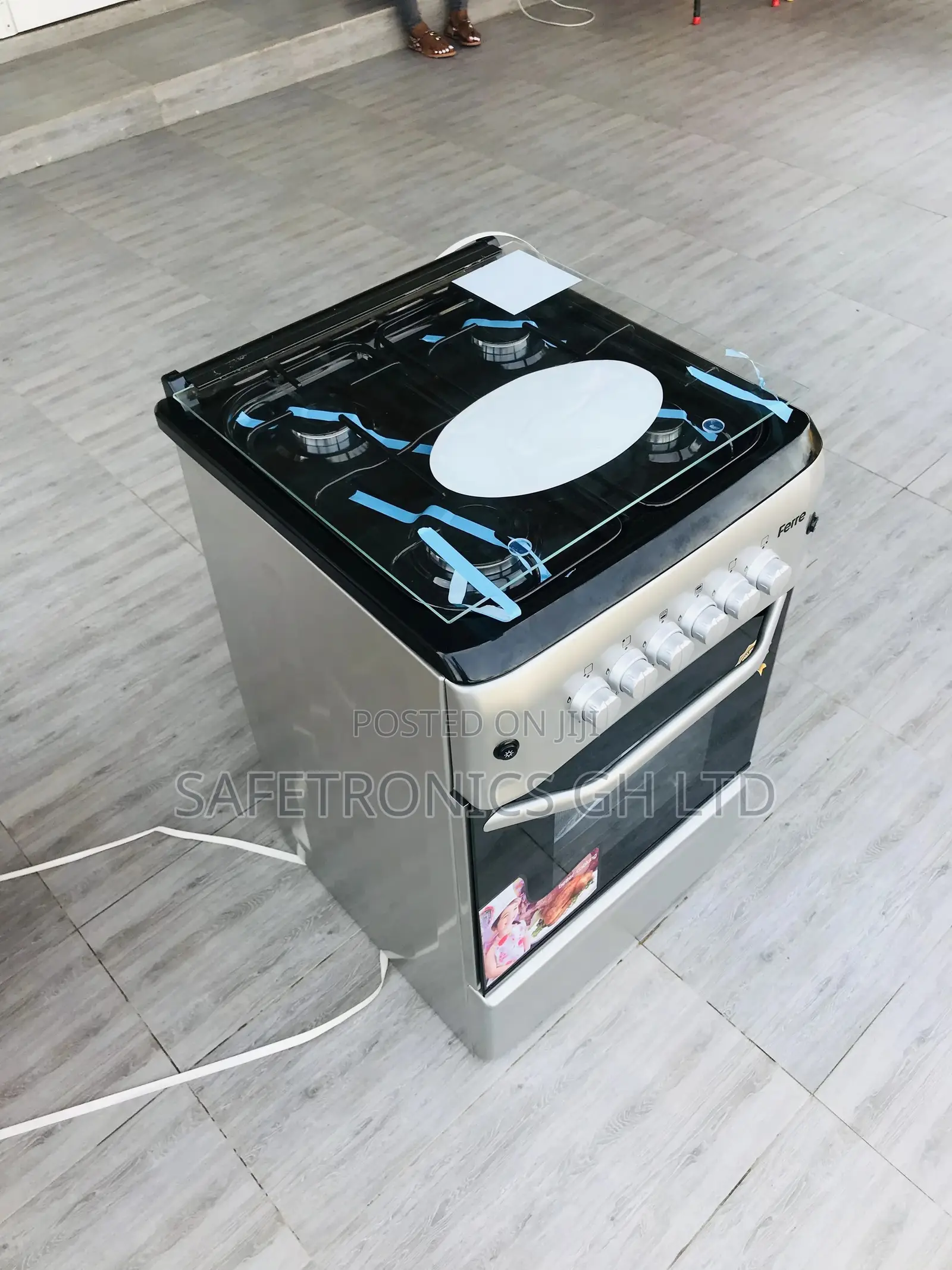 Adorable 4 Gas Burner Sliver Ferre 50x55 Cooker
