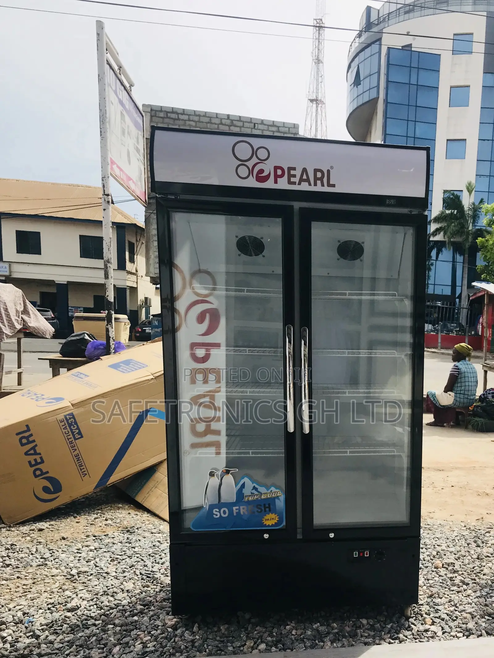 Durable Pearl PVC-74 Display Double Door Fridge