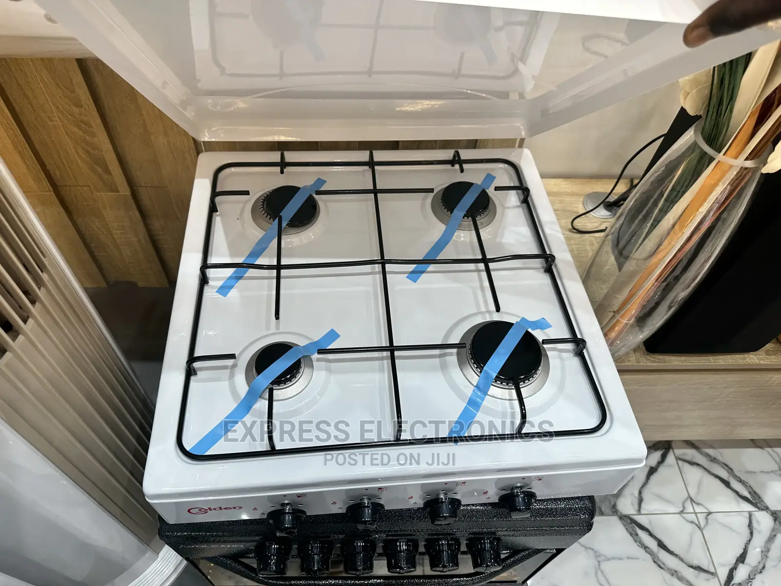White Table Top Stove Gas Cooker Long Ladder 4burner