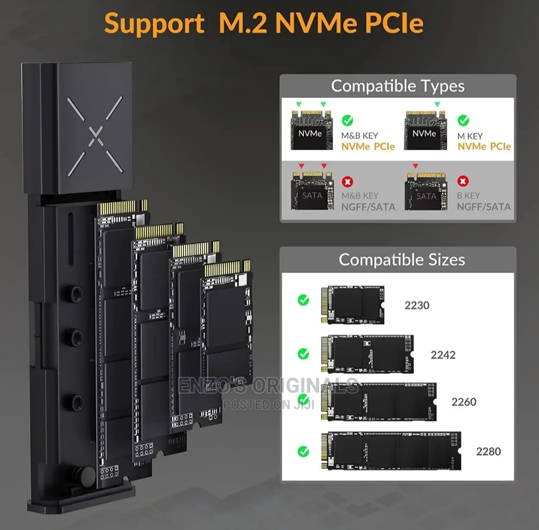 M.2 Nvme & Sata  Ssd Case Enclosure Premium Quality Heatsink