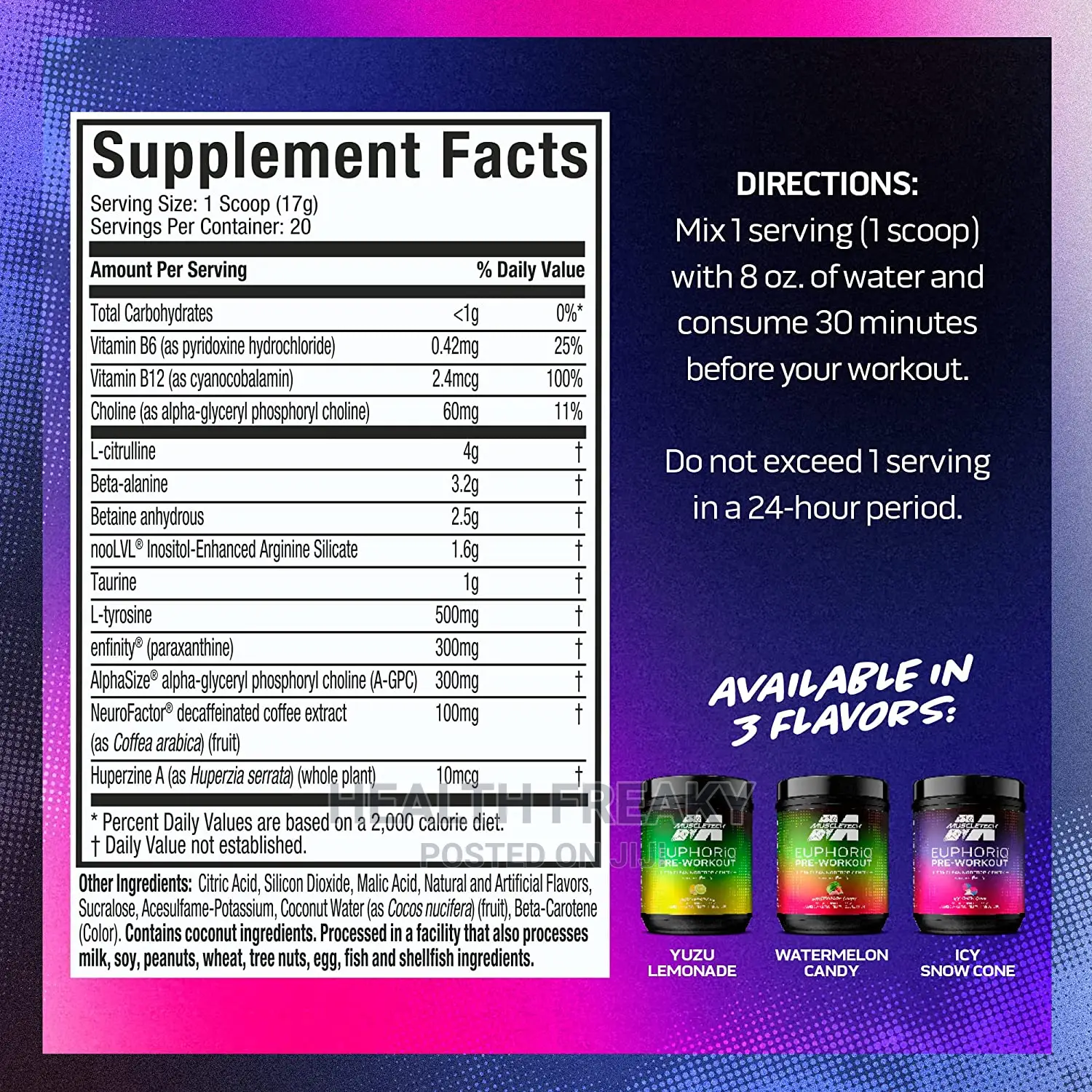 Pre Workout Powder | Muscletech Euphoriq Smart Preworkout