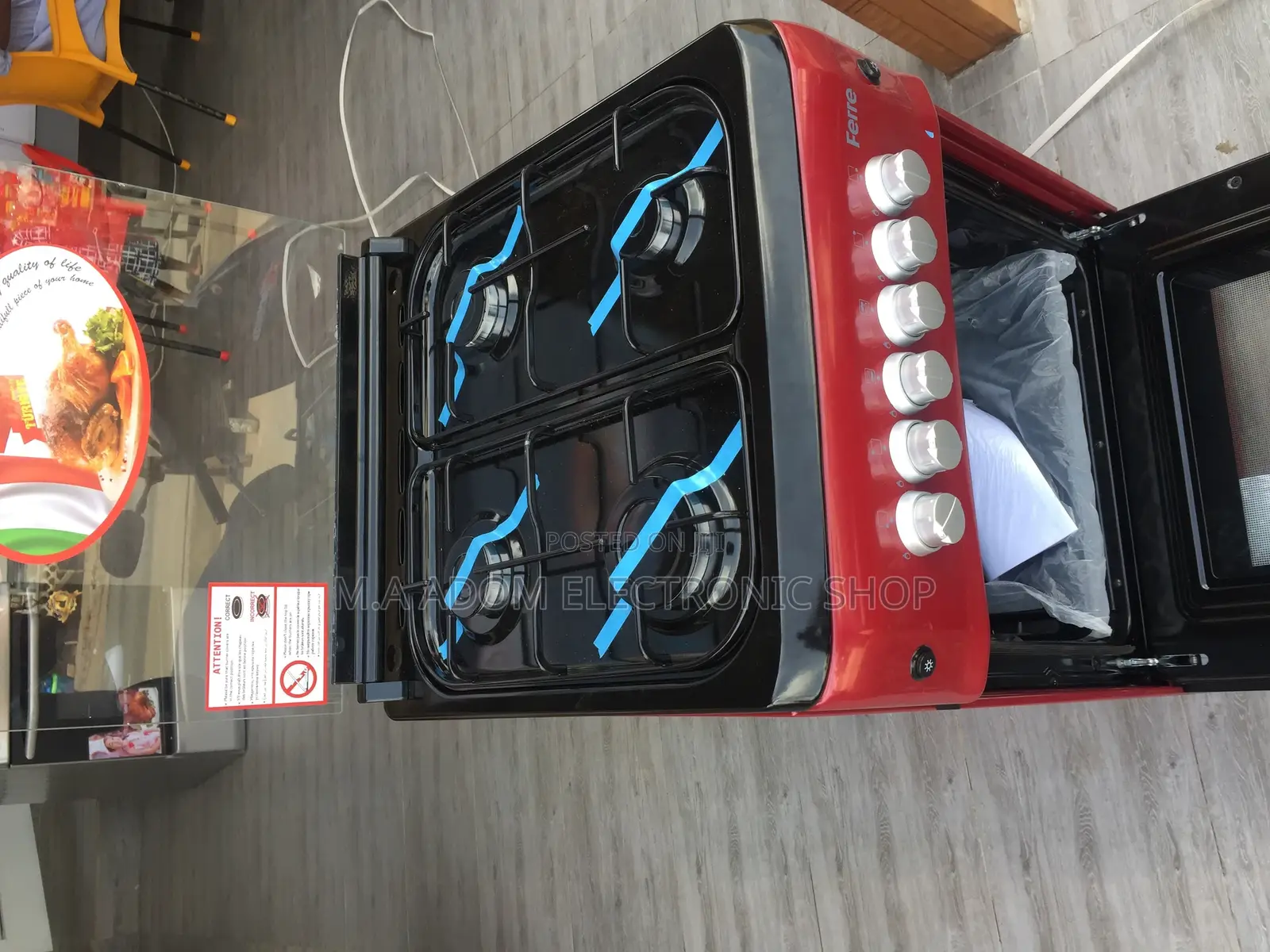 Nicely Packed Red Volcano 4B 50x55 Gas Cooker With Oven