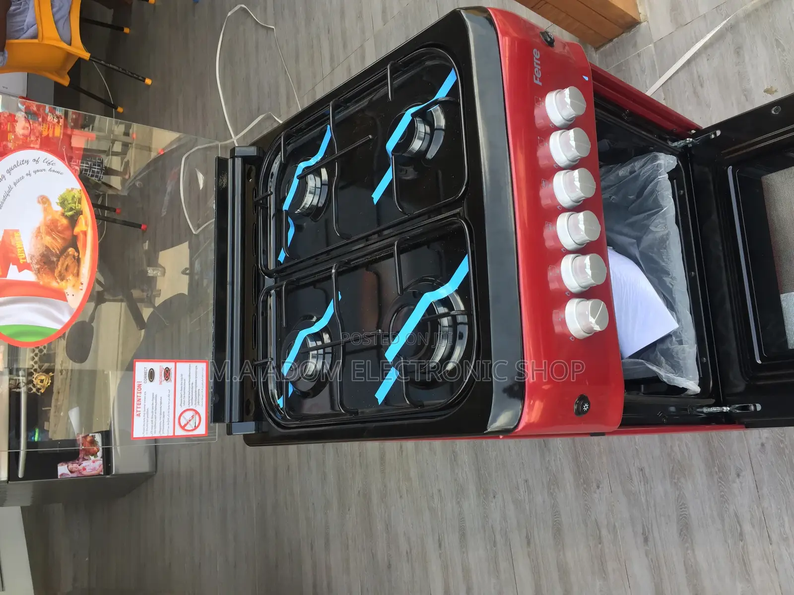 Super Quality Red Volcano 4B 50x55 Gas Cooker With Grill