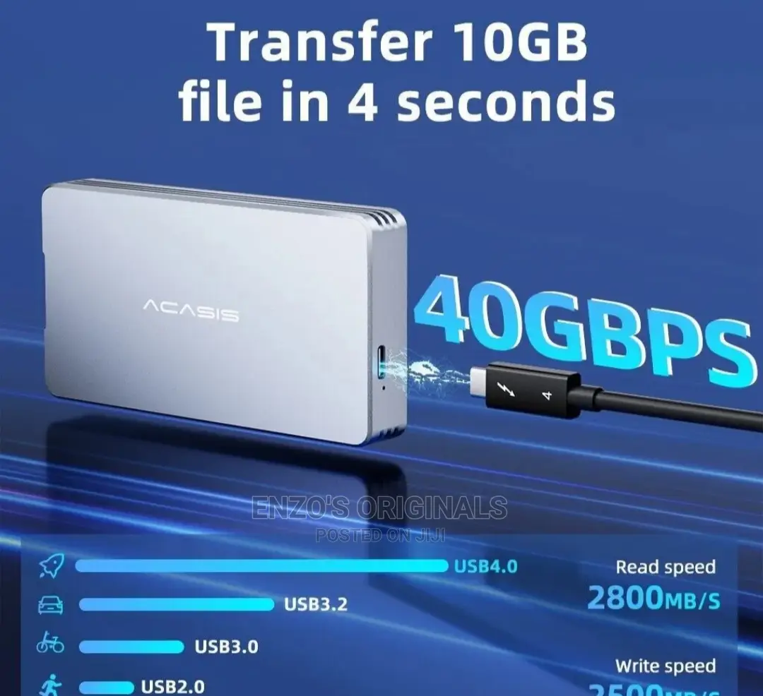 Thunderbolt 3 4 NVME SSD Enclosure or Case Ultra Speed