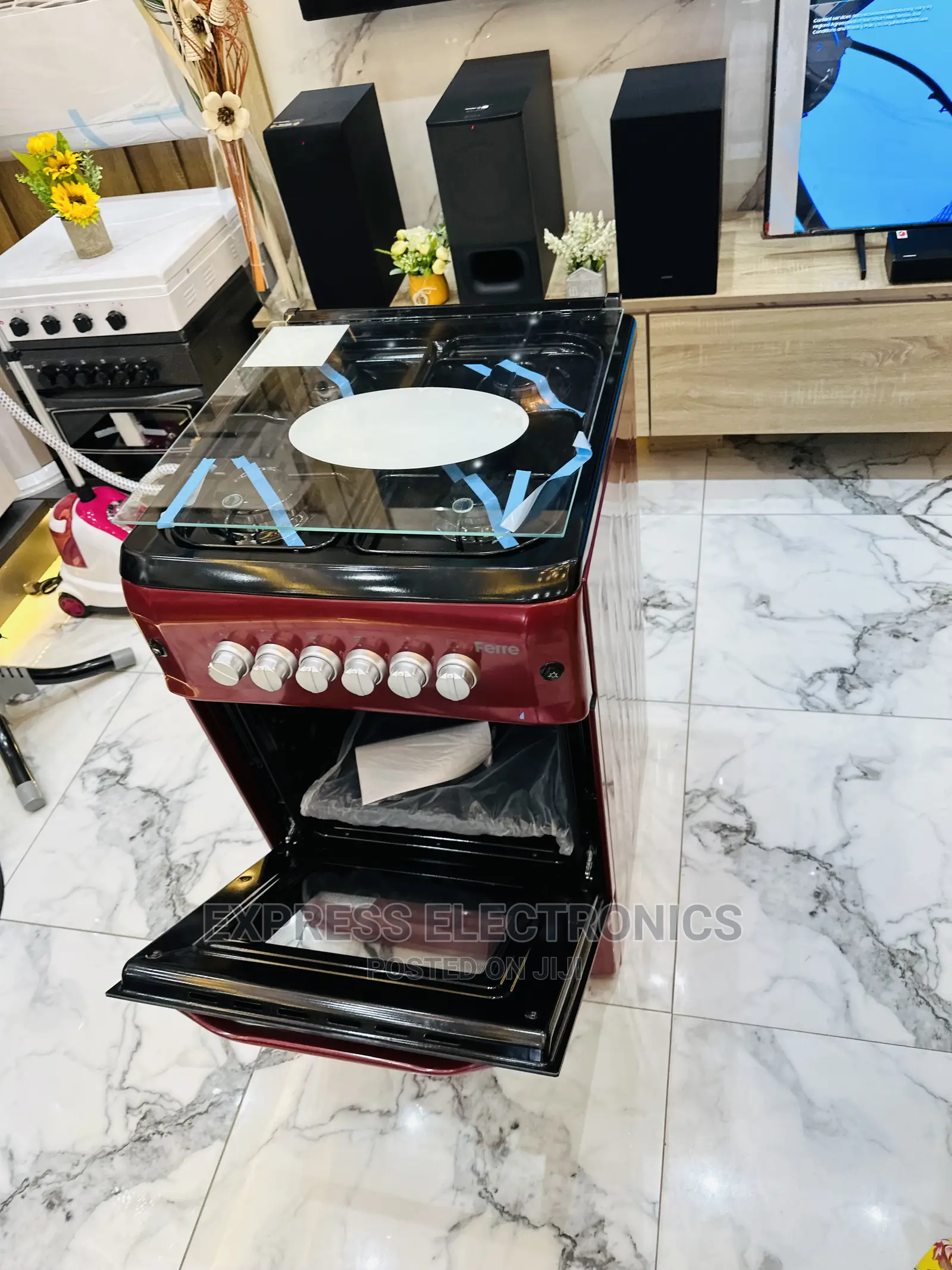 Furnace Red Gas Cooker 4burner Stove Top Oven Grill