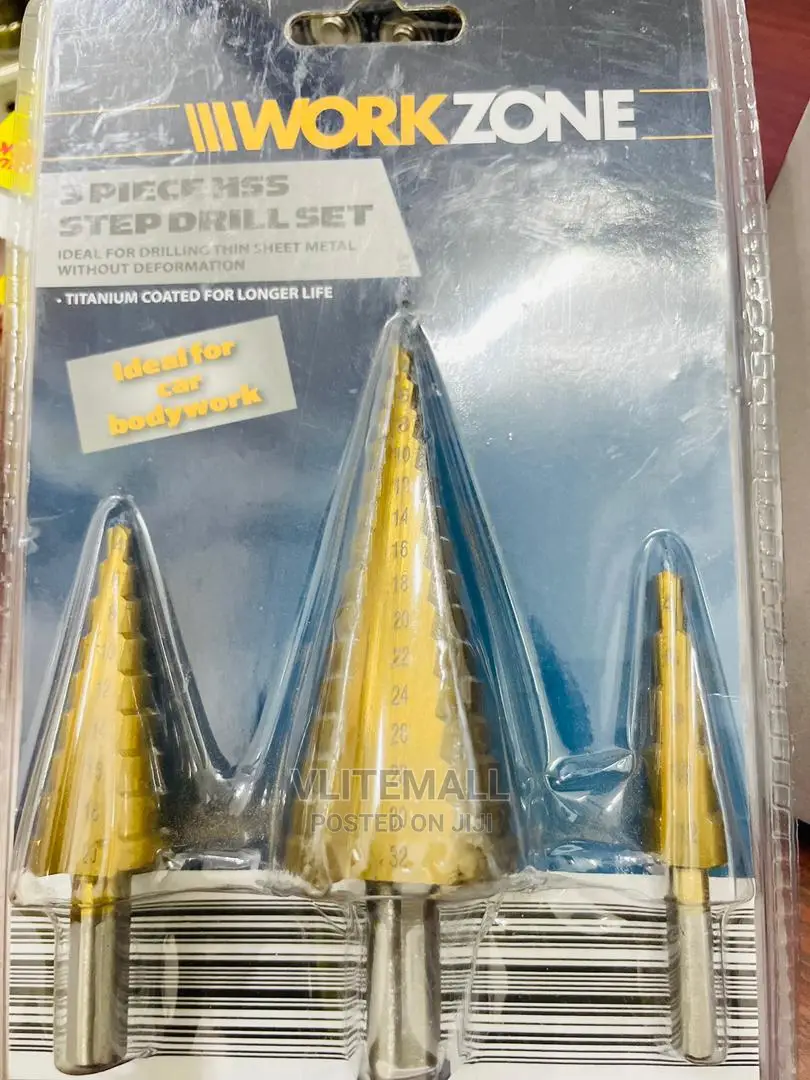 3 Piece Step Drill Set - Titanium Coated-Workzone