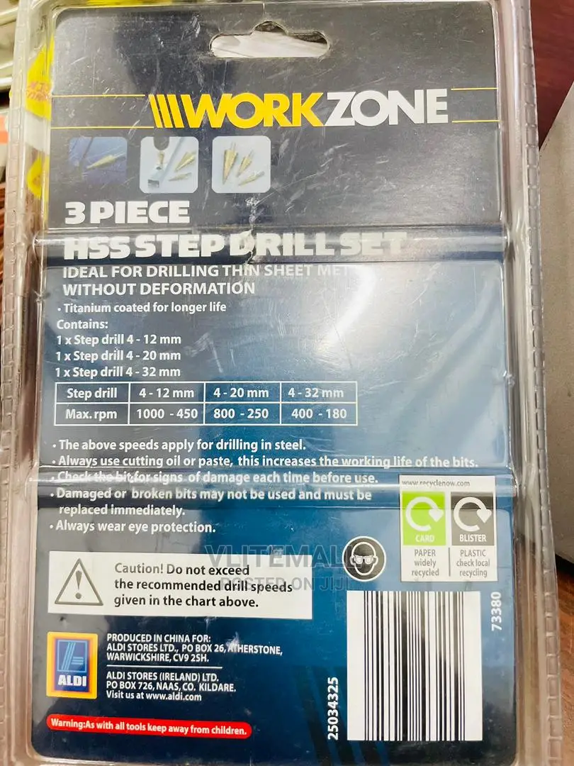 3 Piece Step Drill Set - Titanium Coated-Workzone