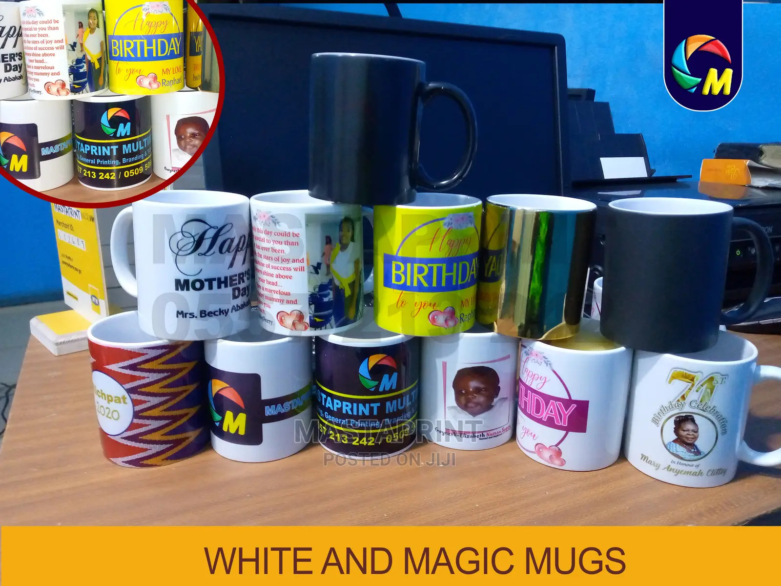 White Mug Printing ( Minimum= 100pcs)