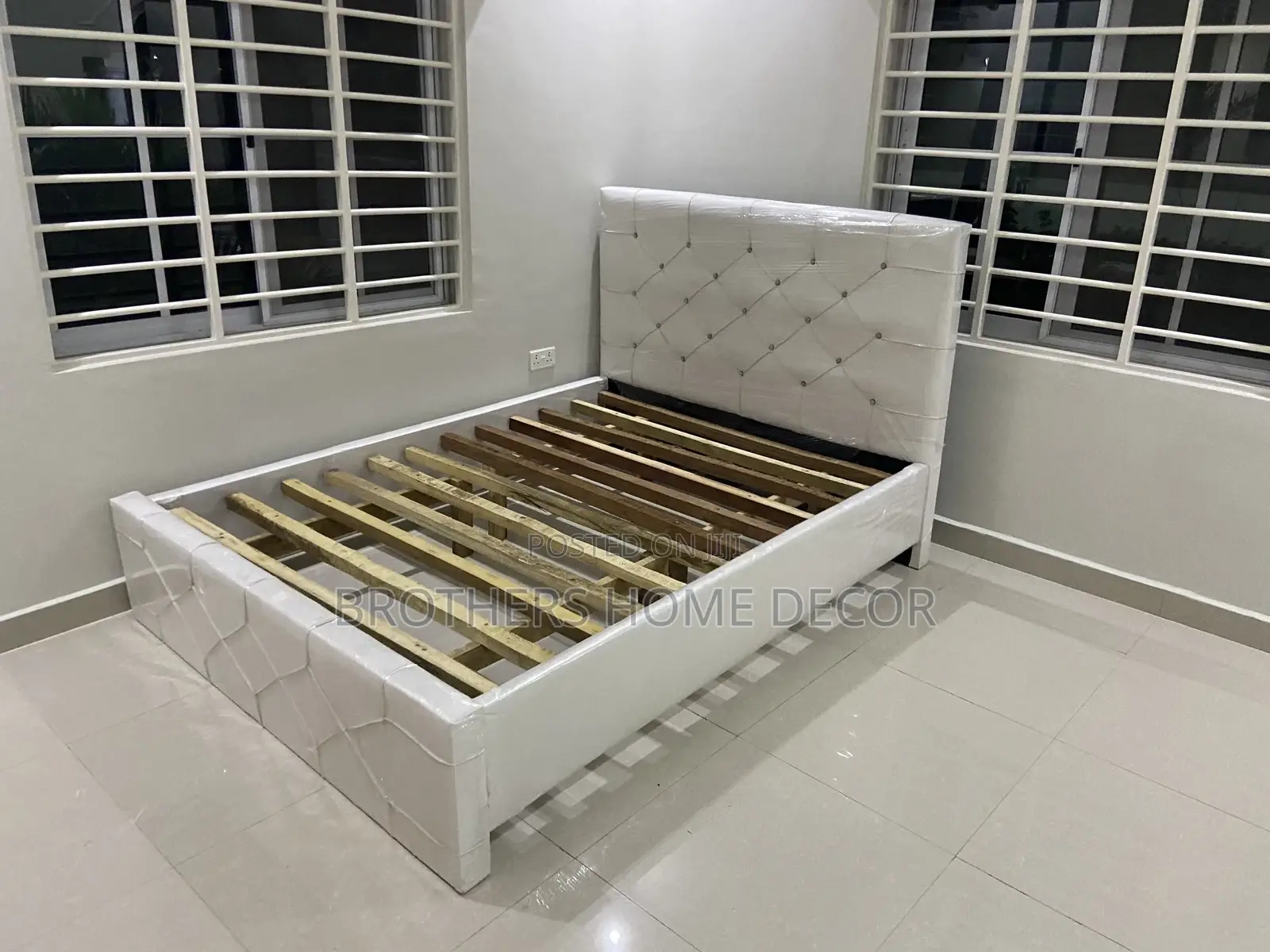 White Double Bedframe With Mattress and Drawer