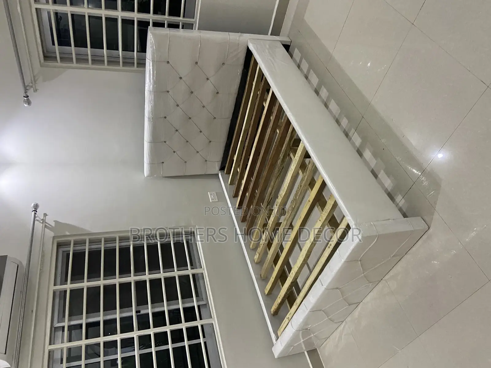 White Double Bedframe With Mattress and Drawer