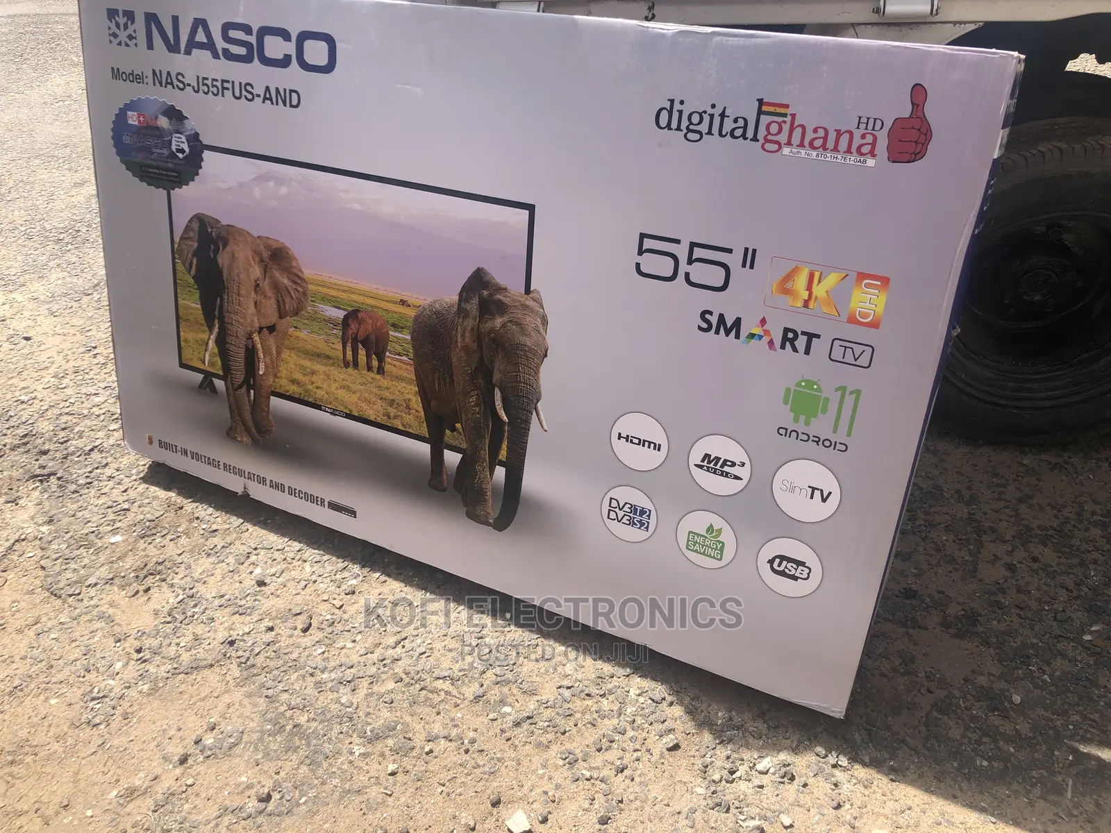 Android 11 Nasco UHD Android Smart Slim Digital Satellite
