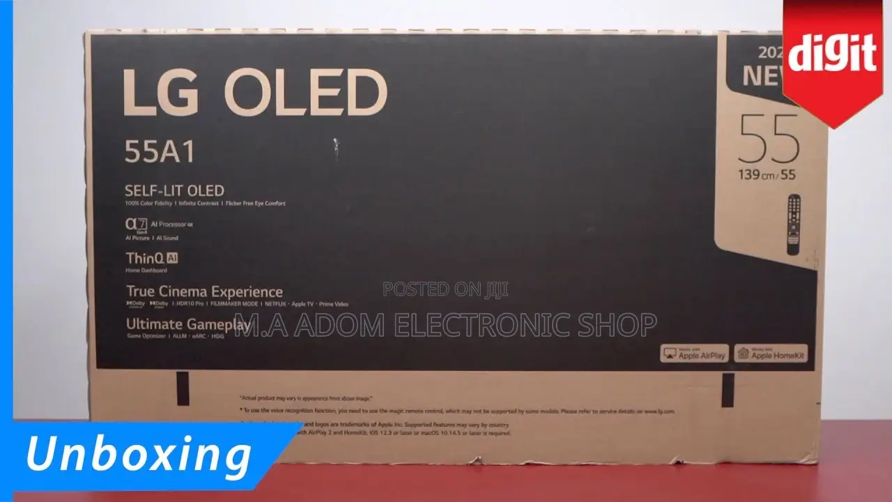LG OLED TV 55 Inch A1 Series, Self Lighting OLED, A7 Gen4