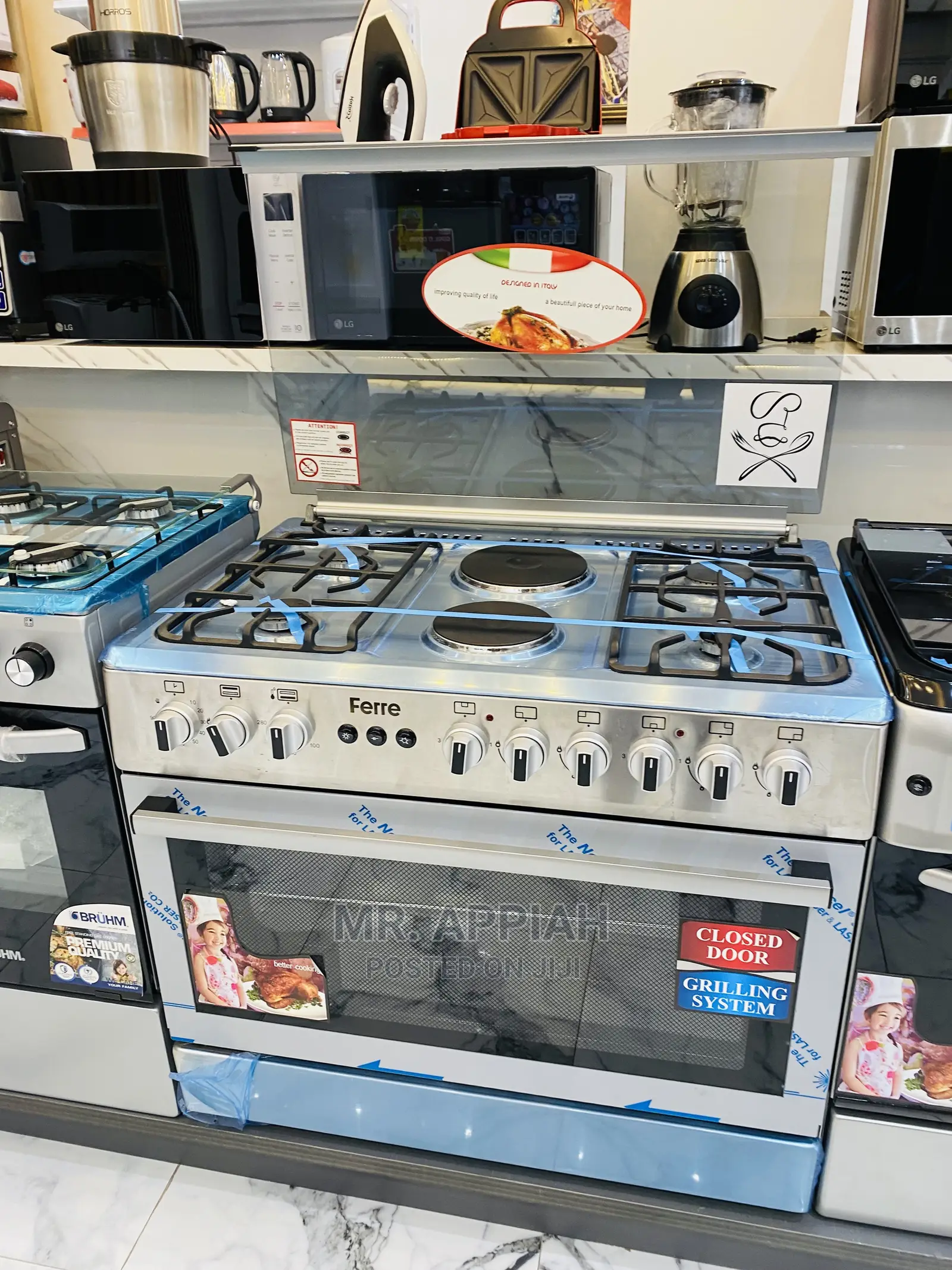 High Quality 60*90 Ferre 4 Gas Burner,2 Electric Burner Oven