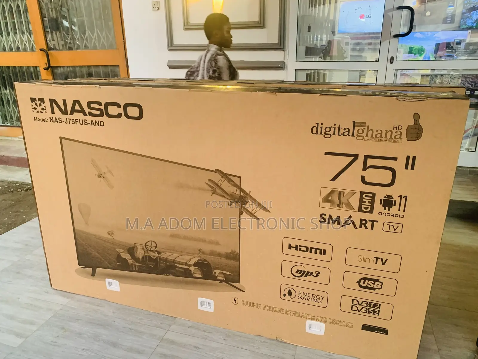 Nasco 75” Smart Android 11 UHD Led Tv