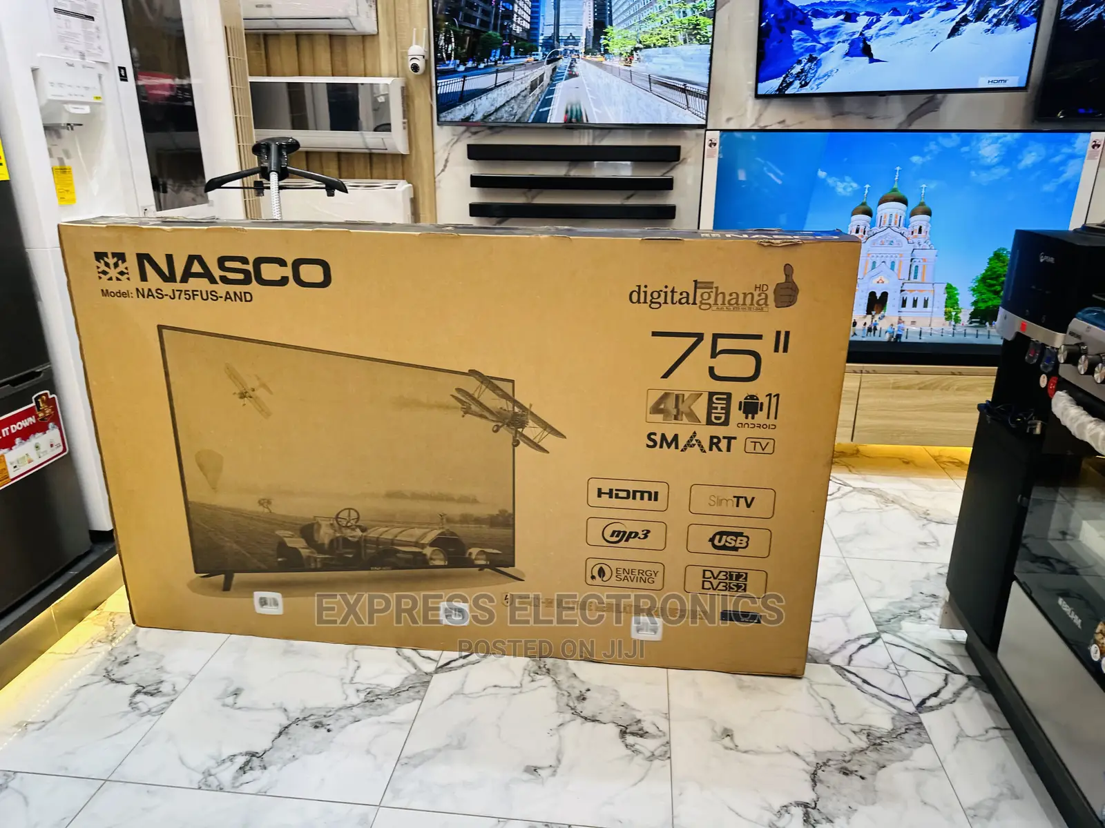 Nasco 75”UHD Digital Smart Android LED