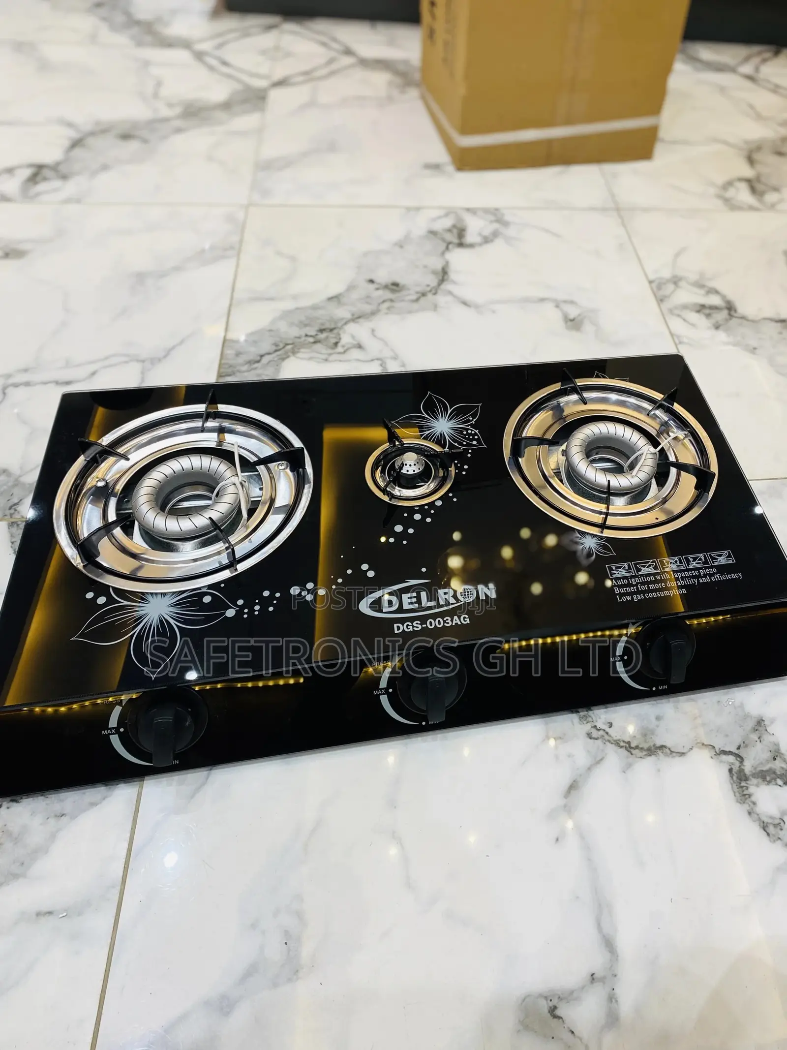 Neat Quality Delron Auto Ignition 3 Burner Gas 