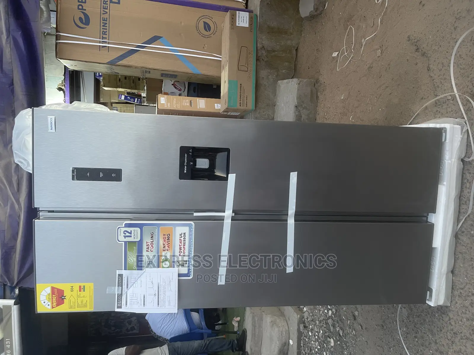 High Quality Sleek Grey Nasco Nas2-55 Side by Side Fridge