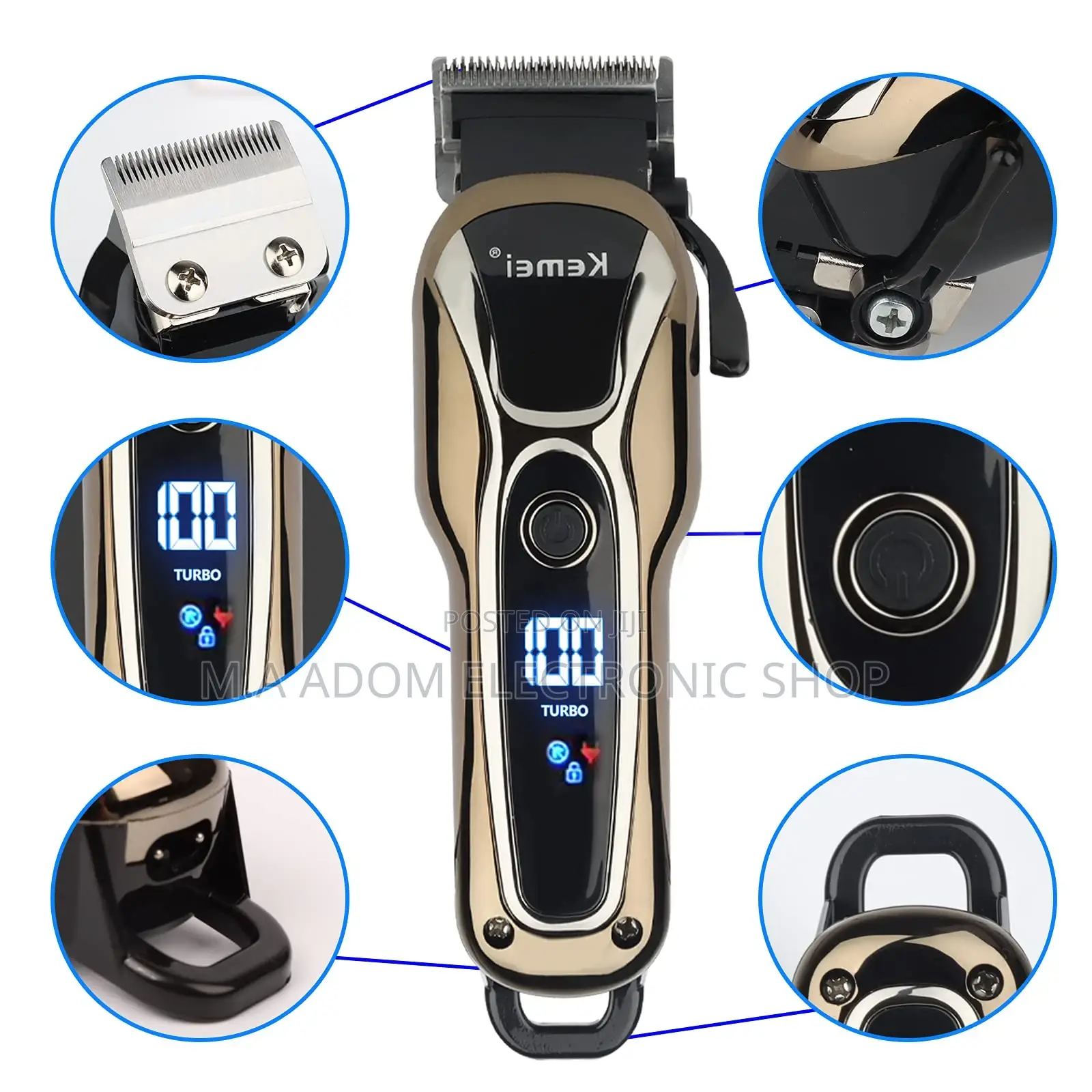 Sleek Kemei Cordless Professional Hair Clipper