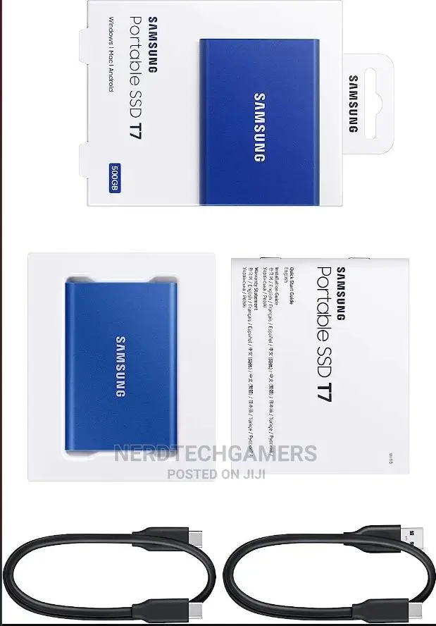 SAMSUNG T7 Portable SSD 500GB - Up to 1050mb/S - USB 3.2 Ext