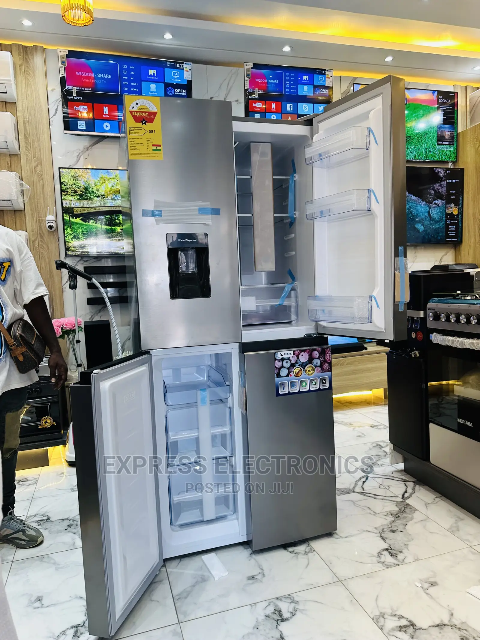 Less Energy Consumption Pearl Fridge 614IXWD 398L