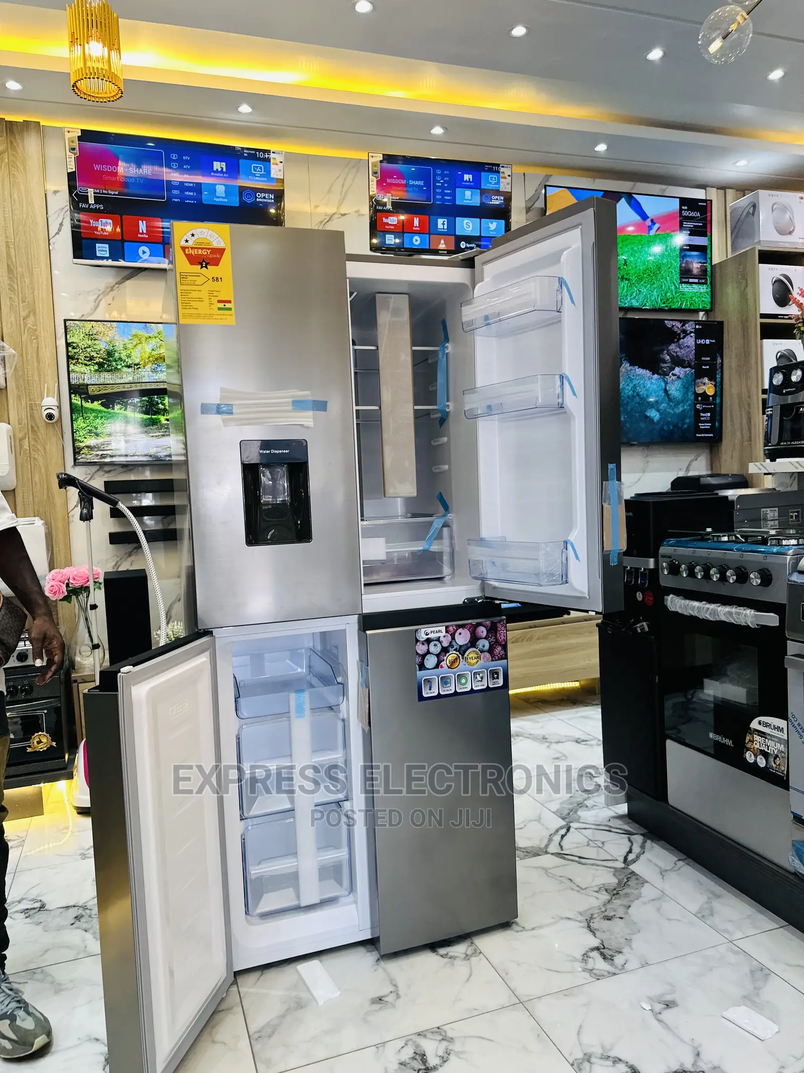 Eco Friendly Pearl With Water Dispenser 614IXWD Fridge