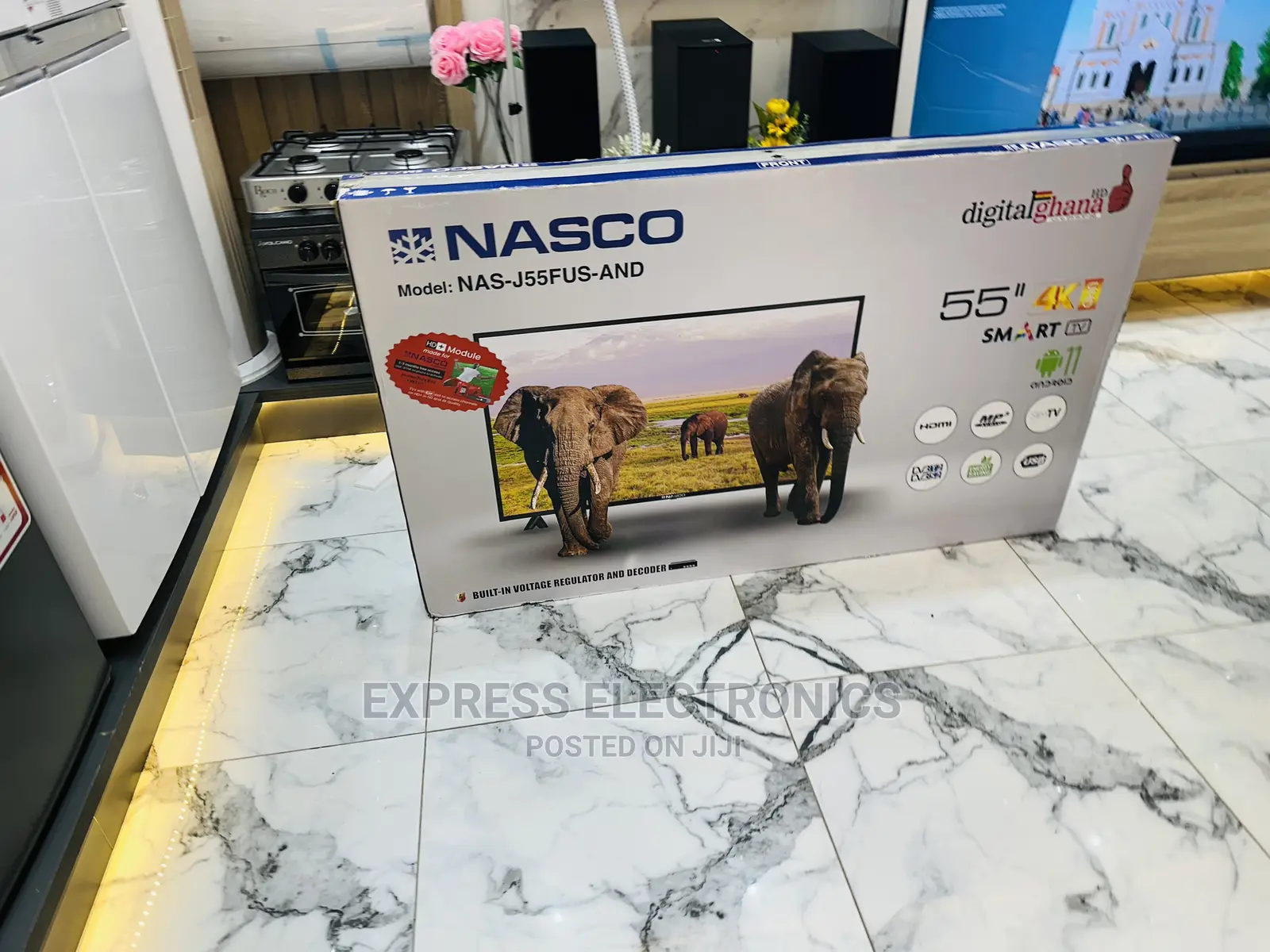 No1 Quality Sleek Nasco UHD Smart 55”Tv