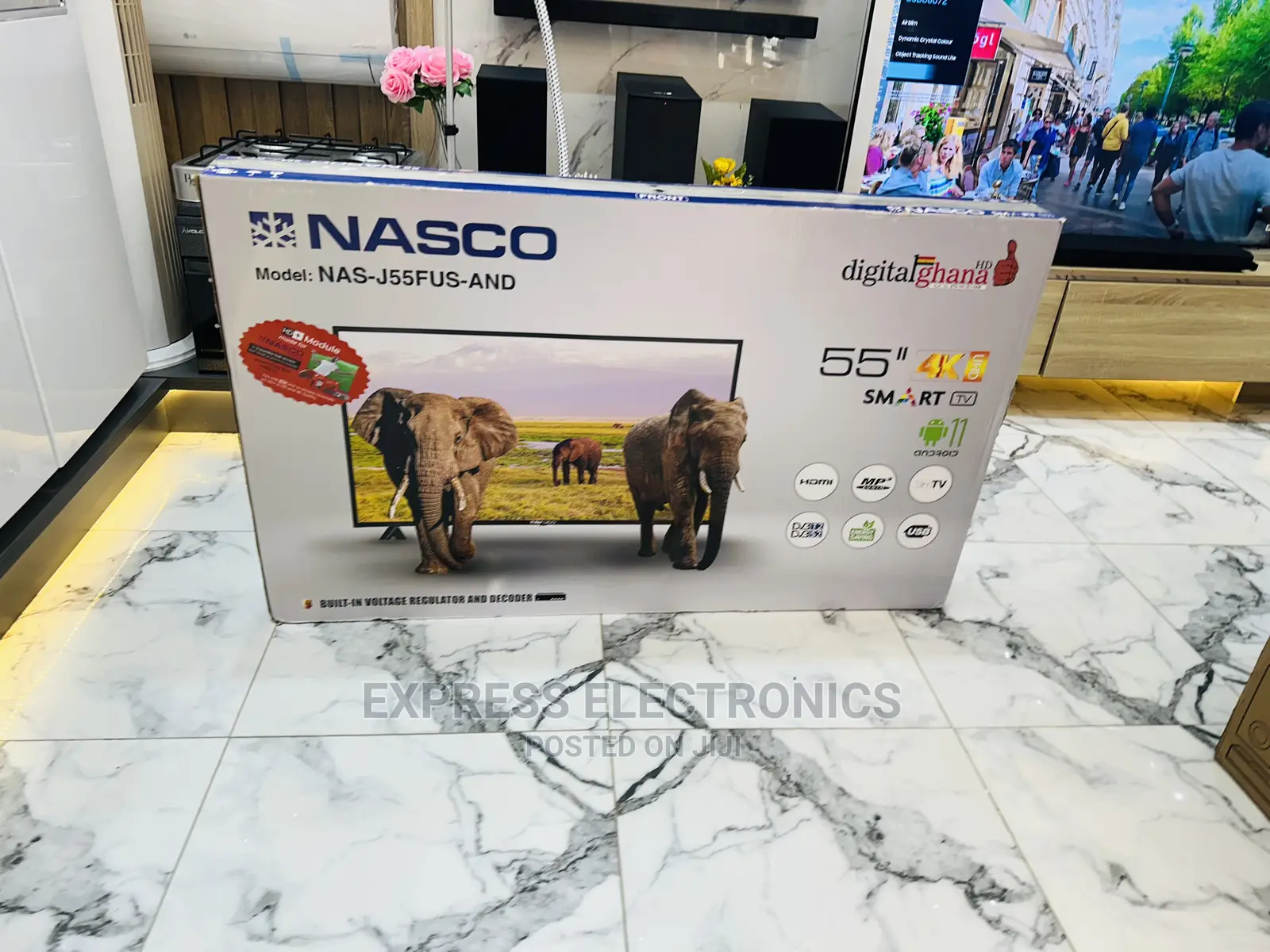 Inbuilt Satellite Decoder Nasco UHD 55”Smart Tv 